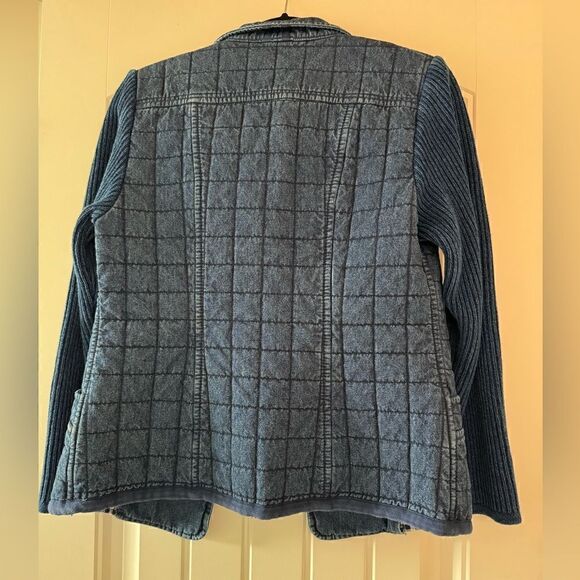 Vintage Blue Willis Womens Knit Full Zip Jacket Size S Denim Blue Long Sleeve - Picture 3 of 5